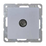 Розетка TV простая Simon Simon 15 Алюминий (в сборе) 