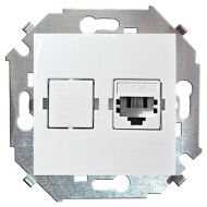 Розетка компьютерная 1xRJ45 UTP 6 категории Simon Simon 15 Белый (в сборе) 