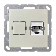 Розетка компьютерная 1xRJ45 UTP 6 категории Simon Simon 15 Слоновая кость (в сборе) 