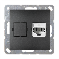 Розетка компьютерная 1xRJ45 UTP 5e категории Simon Simon 15 Графит (в сборе) 