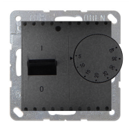 Терморегулятор для теплого пола с внешним датчиком Simon Simon 15 Графит (в сборе) 