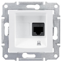 Компьютерная розетка RJ45 кат.6  UTP Sedna, белая 