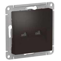 Розетка двойная компьютерная RJ45+RJ45 кат 5E SE AtlasDesign, мокко [уп 5 шт] 