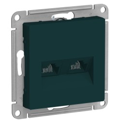 Розетка двойная компьютерная RJ45+RJ45 кат 5E SE AtlasDesign, изумруд 