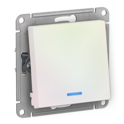 Одноклавишный переключатель с подсветкой 10А SE AtlasDesign, жемчуг [уп 5 шт] 