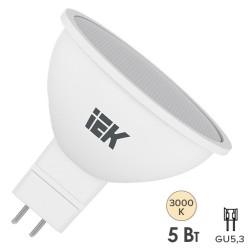 Лампа светодиодная ECO MR16 софит 5Вт 230В 3000К GU5.3 IEK 442595 