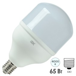 Лампа светодиодная HP 65Вт 230В 4000К E40 161x276mm IEK 608885 