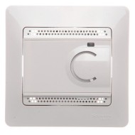 Термостат электронный теплого пола с датчиком +5 +50C,16A в сборе SE Glossa, белый