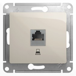 Розетка компьютерная RJ45 кат.5E механизм SE Glossa, молочный 