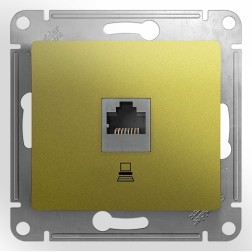 Розетка компьютерная RJ45 кат.5E  механизм SE Glossa, фисташковый 