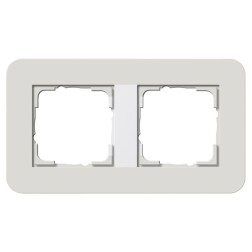 Рамка 2-ая Gira E3 Soft-Touch Светло-серый с белой глянцевой несущей рамкой 