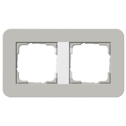Рамка 2-ая Gira E3 Soft-Touch Серый с белой глянцевой несущей рамкой 
