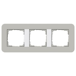 Рамка 3-ая Gira E3 Soft-Touch Серый с белой глянцевой несущей рамкой 