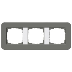 Рамка 3-ая Gira E3 Soft-Touch Темно-серый с белой глянцевой несущей рамкой 