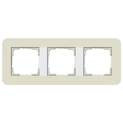 Рамка 3-ая Gira E3 Soft-Touch Песочный с белой глянцевой несущей рамкой 