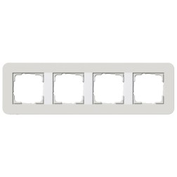 Рамка 4-ая Gira E3 Soft-Touch Светло-серый с белой глянцевой несущей рамкой 