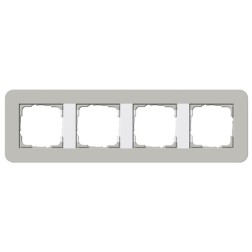 Рамка 4-ая Gira E3 Soft-Touch Серый с белой глянцевой несущей рамкой 