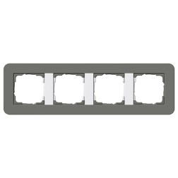 Рамка 4-ая Gira E3 Soft-Touch Темно-серый с белой глянцевой несущей рамкой 