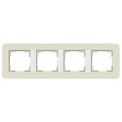 Рамка 4-ая Gira E3 Soft-Touch Песочный с белой глянцевой несущей рамкой 