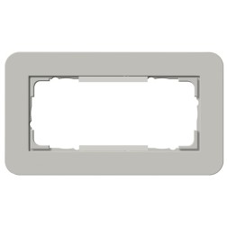 Рамка 2-ая (без перегородки) Gira E3 Soft-Touch Серый с белой глянцевой несущей рамкой 