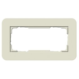 Рамка 2-ая (без перегородки) Gira E3 Soft-Touch Песочный с белой глянцевой несущей рамкой 