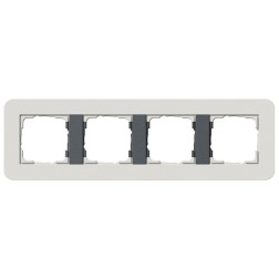 Рамка 4-ая Gira E3 Soft-Touch Светло-серый с антрацитовой несущей рамкой 