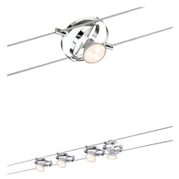 Тросовая система 4 светильника Paulmann Wire System Cardan LED GU5.3 4x4W 4x230lm 230/12V 10m хром 