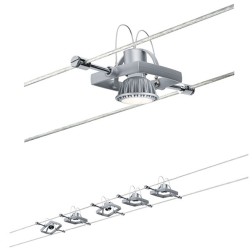 Тросовая система 5 светильников Paulmann Set MacII GU5.3 max. 5x10W 230/12V 10m хром матовый 