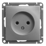 Розетка без заземления без шторок 16А механизм SE W59, матовый хром 