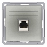 Розетка компьютерная RJ45 кат.5E механизм SE W59, матовый хром 