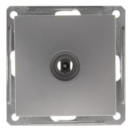 Розетка TV простая механизм SE W59, матовый хром 