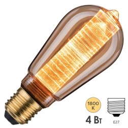 Лампа филаментная светодиодная Paulmann LED Vintage ST64 Innenkolb ring 4W 1800K E27 200lm gold 