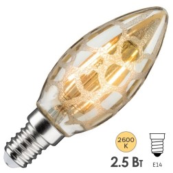 Лампа филаментная светодиодная Paulmann LED Vintage Свеча 2,5W 2600K E14 Золотой кроко-лед 