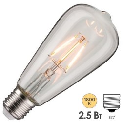 Лампа филаментная светодиодная Paulmann LED Vintage Rustika 2,5W 1800K E27 прозрачная 