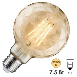 Лампа филаментная светодиодная Paulmann LED Vintage G95 DIM 7,5W 2500K E27 Золотой кроко-лед 