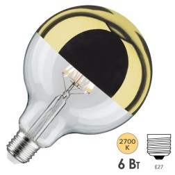 Лампа филаментная светодиодная Paulmann LED G125 6W E27 Kopfsp Золото/Gold DIM золотое покрытие 