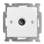 Розетка TV простая ABB Basic 55 Альпийский белый (в сборе) 