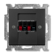 Розетка аккустическая двойная ABB Basic 55 Шато-Черный (в сборе) 