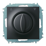 Выключатель кнопочный для рольставней ABB Impuls Черный бархат (в сборе) 