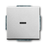 Переключатель одноклавишный (проходной) с подсветкой ABB Future linear Алюминий (в сборе) 