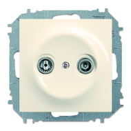 Розетка TV / SAT проходная ABB Impuls Слоновая кость (в сборе) (бежевый) 