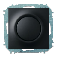 Переключатель двухклавишный (проходной) ABB Impuls Черный бархат (в сборе) 