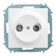 Розетка TV / SAT проходная ABB Impuls Альпийский белый (в сборе) 