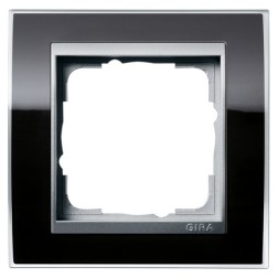 Рамка Gira Event Clear Черный 1 пост цвет вставки Алюминий 