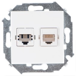 Розетка телефонная + компьютерная RJ11+RJ45 кат.5е Systimax Simon 15, белый 