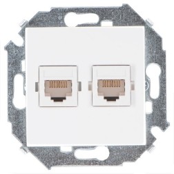 Розетка компьютерная двойная RJ45 кат.5е Systimax Simon 15, белый 