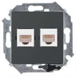 Розетка компьютерная двойная RJ45 кат.5е Systimax Simon 15, графит 