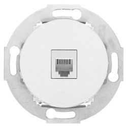 Розетка компьютерная RJ-45 кат. 5е с накладкой Экопласт Vintage, белый 
