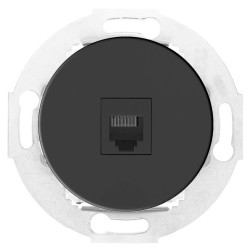 Розетка телефонная RJ-12 с накладкой Экопласт Vintage, черный  Розетка телефонная RJ-12 с накладкой Экопласт Vintage, черный