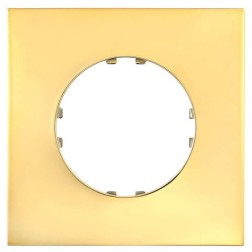 Рамка 1-постовая квадрат Экопласт Vintage-Quadro, золото 